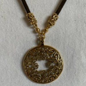 Lia Sophia "Botanica" Goldtone Filigree Necklace